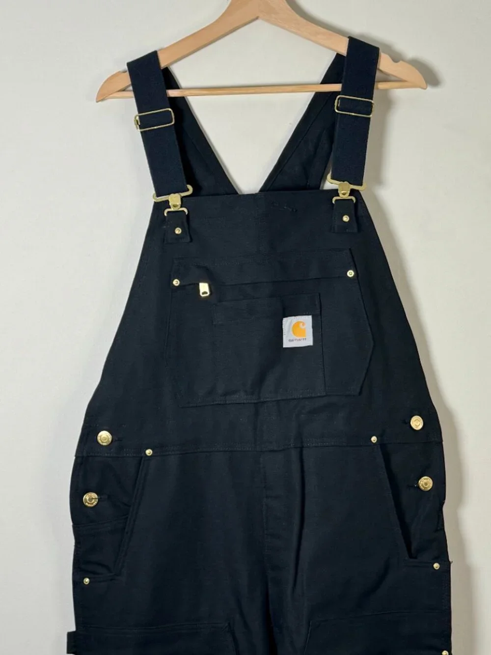 Carhartt Loose Fit Firm Duck Insulated Black Bib Overall Biberall OR4393 Size M